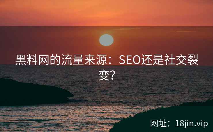 黑料网的流量来源：SEO还是社交裂变？