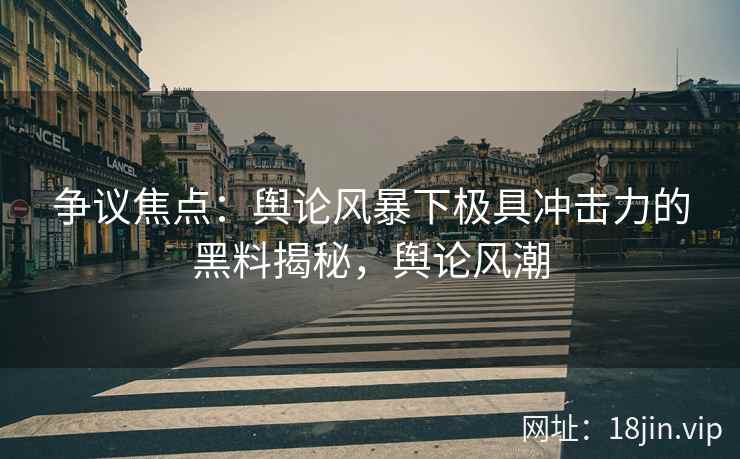 争议焦点：舆论风暴下极具冲击力的黑料揭秘，舆论风潮