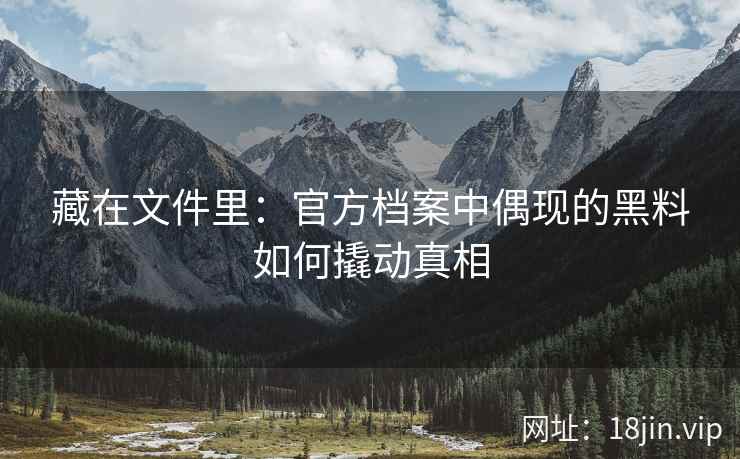 藏在文件里：官方档案中偶现的黑料如何撬动真相