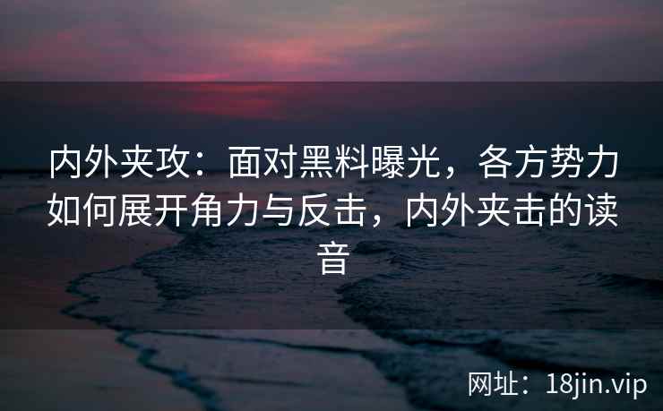 内外夹攻:面对黑料曝光,各方势力如何展开角力与反击,内外夹击的读音 内外夹攻:面对黑料曝光,各方势力如何展开角力与反击,内外夹击的读音