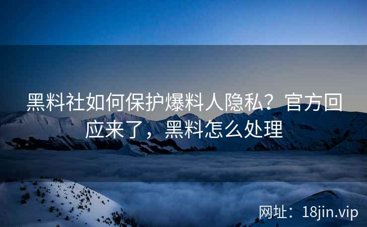 黑料社如何保护爆料人隐私?官方回应来了,黑料怎么处理 黑料社如何保护爆料人隐私?官方回应来了,黑料怎么处理