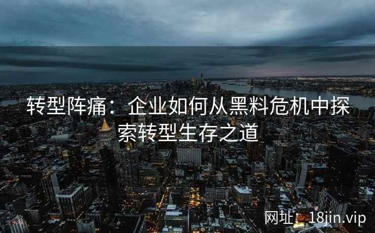 转型阵痛:企业如何从黑料危机中探索转型生存之道 转型阵痛:企业如何从黑料危机中探索转型生存之道