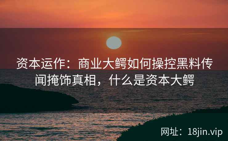资本运作:商业大鳄如何操控黑料传闻掩饰真相,什么是资本大鳄 资本运作:商业大鳄如何操控黑料传闻掩饰真相,什么是资本大鳄